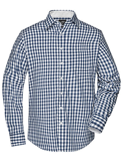 Men´s Checked Shirt in Navy, Größe 3XL
