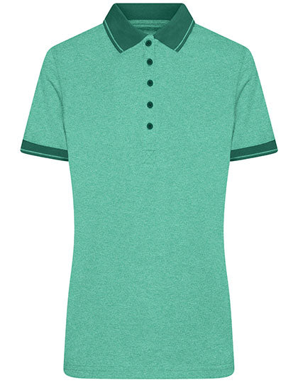 Ladies´ Heather Polo in Green Melange, Größe XXL
