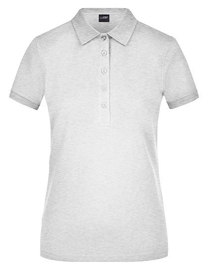 Ladies´ Elastic Polo Piqué in Grey Heather, Größe XXL