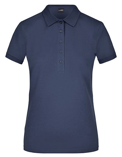 Ladies´ Elastic Polo Piqué in Navy, Größe XXL