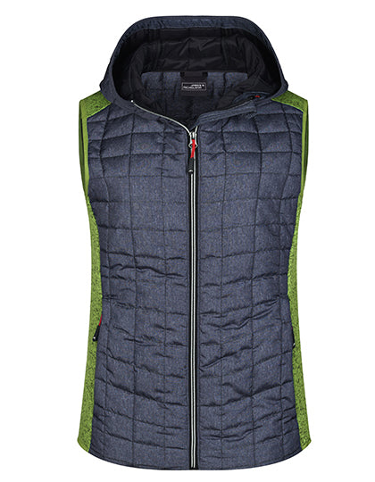 Ladies´ Knitted Hybrid Vest in Kiwi Melange, Größe XXL