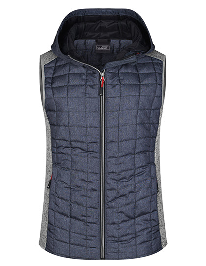 Ladies´ Knitted Hybrid Vest in Light Melange, Größe XXL