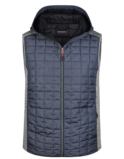Men´s Knitted Hybrid Vest in Light Melange, Größe 3XL