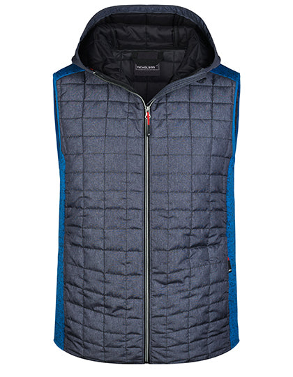 Men´s Knitted Hybrid Vest in Royal Melange, Größe 3XL