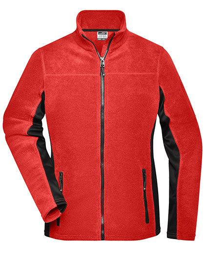 Ladies´ Workwear Fleece Jacket -STRONG- in Red, Größe 4XL