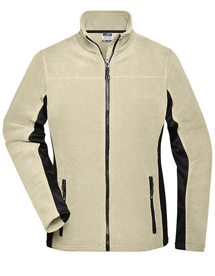 Ladies´ Workwear Fleece Jacket -STRONG- in Stone, Größe 4XL
