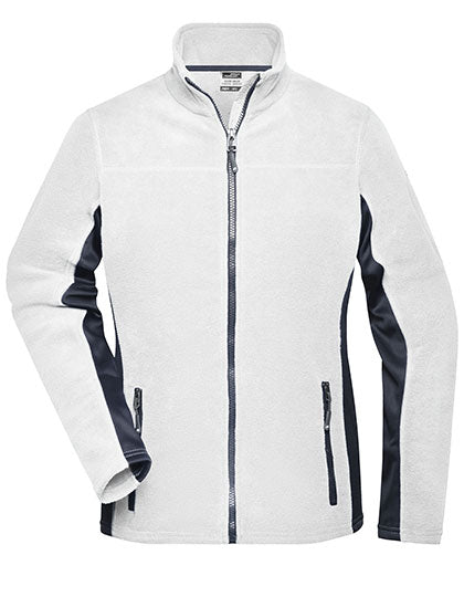 Ladies´ Workwear Fleece Jacket -STRONG- in White, Größe 4XL