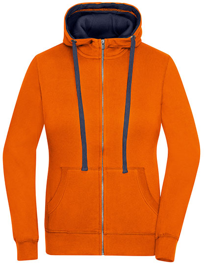 Ladies´ Lifestyle Zip-Hoody in Dark Orange, Größe XXL