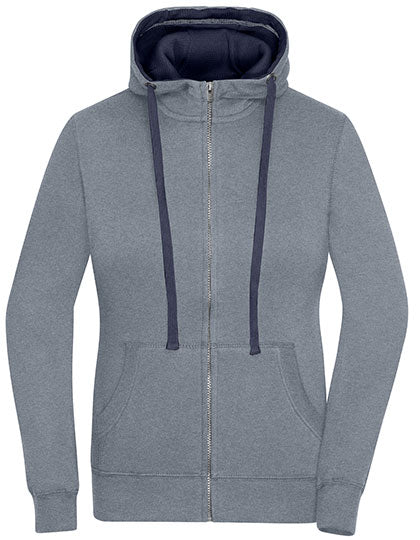 Ladies´ Lifestyle Zip-Hoody in Grey Melange, Größe XXL