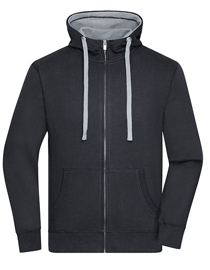 Men´s Lifestyle Zip-Hoody in Black, Größe 3XL