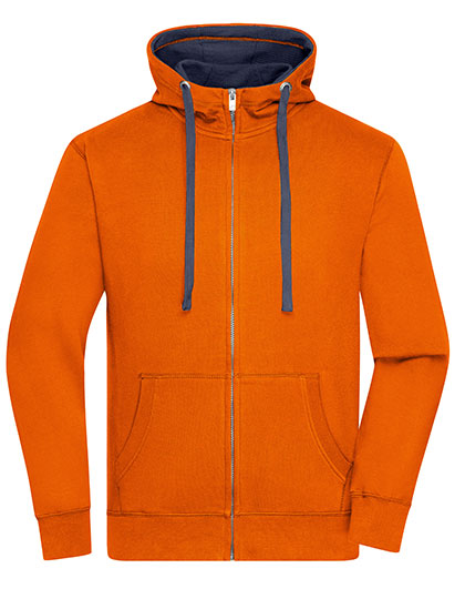 Men´s Lifestyle Zip-Hoody in Dark Orange, Größe 3XL