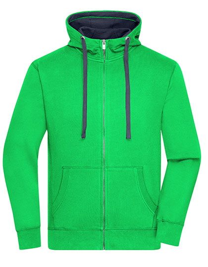 Men´s Lifestyle Zip-Hoody in Green, Größe 3XL