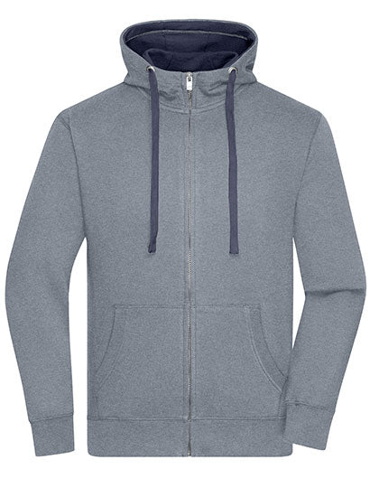 Men´s Lifestyle Zip-Hoody in Grey Melange, Größe 3XL