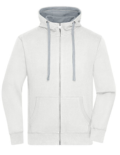 Men´s Lifestyle Zip-Hoody in Off White, Größe 3XL