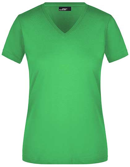 Ladies´ Slim Fit V-T in Frog, Größe XXL