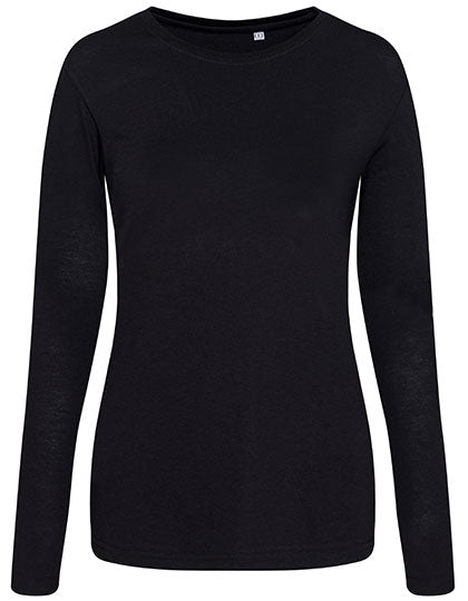 Women´s Long Sleeve Tri-Blend T in Solid Black, Größe XL