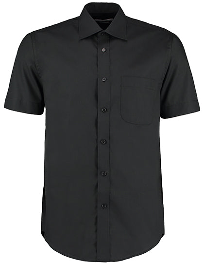Men´s Classic Fit Business Shirt Short Sleeve in Black, Größe 49/50 (3XL/19H)