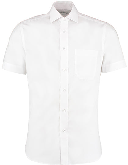 Men´s Classic Fit Non Iron Shirt Short Sleeve in White, Größe 47 (XXL/18H)