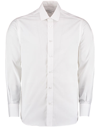 Men´s Tailored Fit Business Poplin Shirt Long Sleeve in White, Größe 47 (XXL/18H)
