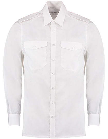 Men´s Tailored Fit Pilot Shirt Long Sleeve in White, Größe 49/50 (3XL/19H)