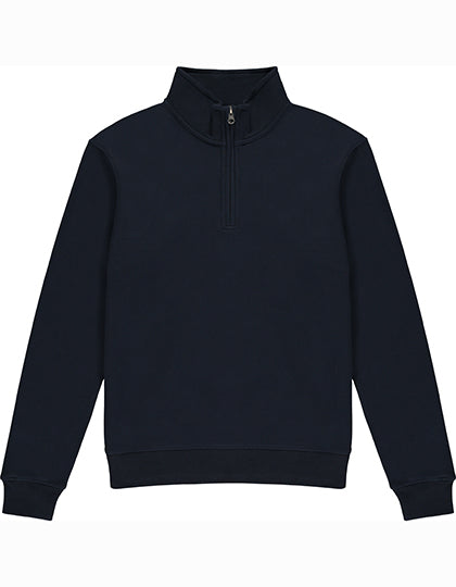 Regular Fit 1/4 Zip Sweatshirt in Navy, Größe 4XL