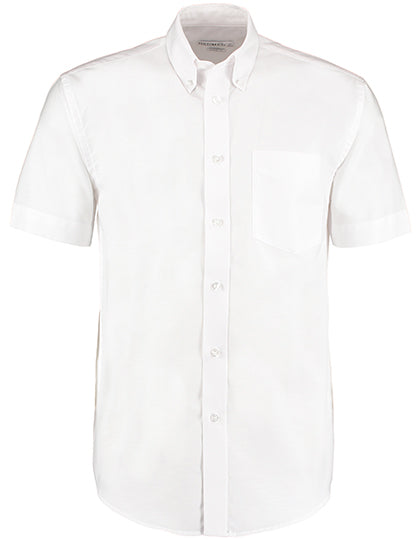 Men´s Classic Fit Workwear Oxford Shirt Short Sleeve in White, Größe 36 (14)