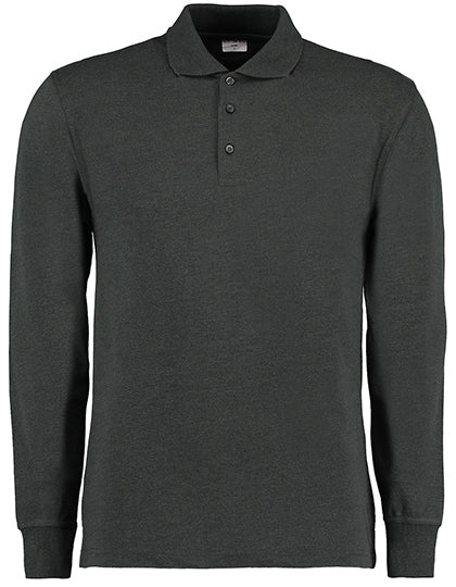 Men´s Classic Fit Long Sleeve Polo Shirt in Graphite (Solid), Größe XXL