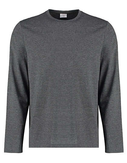 Fashion Fit Long Sleeve Superwash® 60° Tee in Dark Grey Marl, Größe 3XL