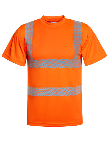 Hi-Vis Broken Reflective Premium T-Shirt Alhambra in Signal Orange, Größe 5XL