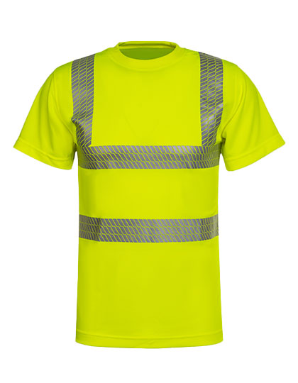 Hi-Vis Broken Reflective Premium T-Shirt Alhambra in Signal Yellow, Größe 5XL