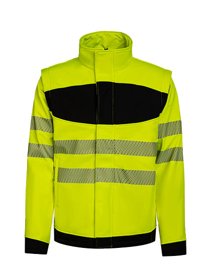 EOS Hi-Vis Workwear Softshell Jacket With Printing Area in Signal Yellow, Größe 5XL