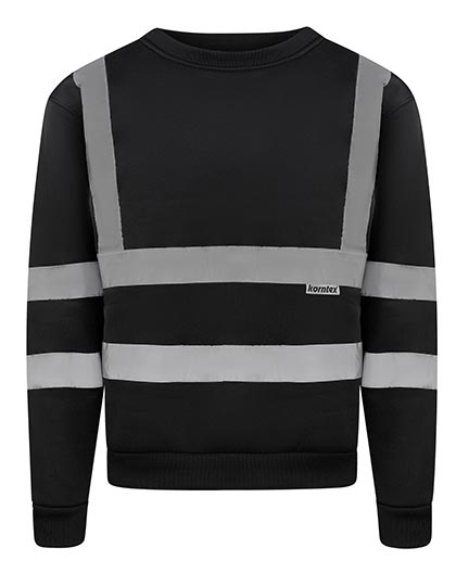 Hi-Vis Workwear Sweatshirt Limerick in Black, Größe 3XL