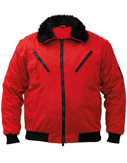 Robust 4-in-1 Workwear Pilot Jacket Oslo in Red, Größe XS