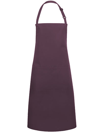 Latzschürze Basic mit Tasche und Schnalle in Aubergine (ca. Pantone 5185C), Größe 75 x 90 cm
