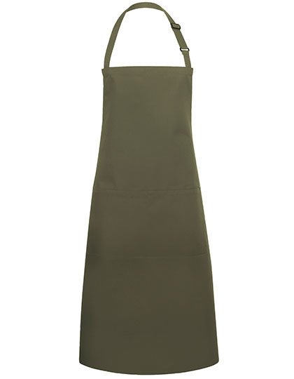 Latzschürze Basic mit Tasche und Schnalle in Moss Green (ca. Pantone 7764C), Größe 75 x 90 cm