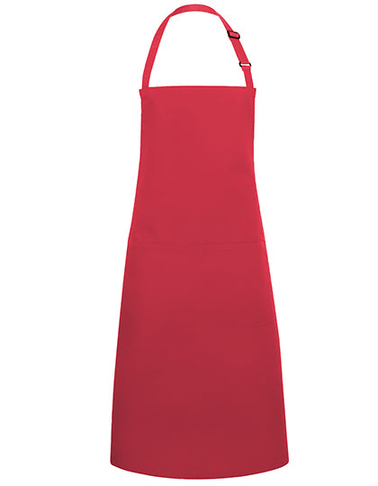 Latzschürze Basic mit Tasche und Schnalle in Raspberry (ca. Pantone 4059C), Größe 75 x 90 cm