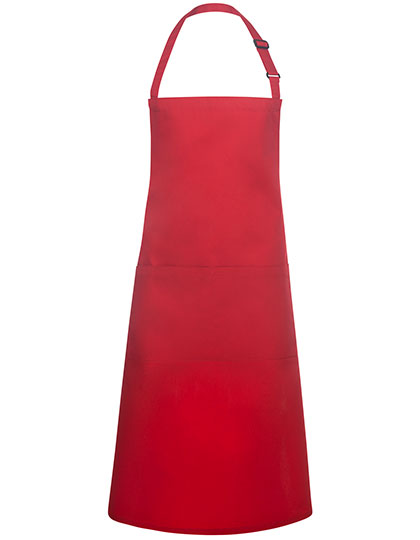 Latzschürze Basic mit Tasche und Schnalle in Red (ca. Pantone 186C), Größe 75 x 90 cm
