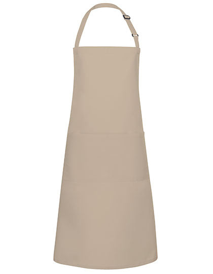 Latzschürze Basic mit Tasche und Schnalle in Sand (ca. Pantone 7529C), Größe 75 x 90 cm