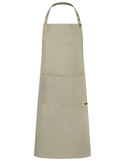 Latzschürze Jeans-Style mit Tasche in Vintage Moss Green (ca. Pantone 416C), Größe 71 x 95 cm