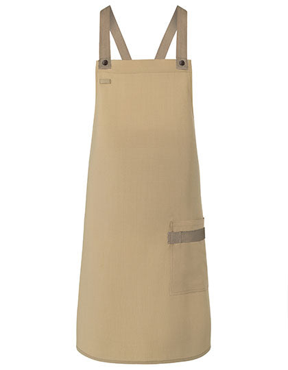 Latzschürze Urban-Look mit Kreuzbändern und Tasche in Pebble (ca. Pantone 4268C), Größe 70 x 85 cm