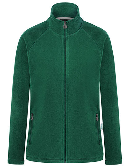 Damen Workwear Fleecejacke Warm-Up in Forest Green (ca. Pantone 554C), Größe 3XL