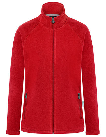Damen Workwear Fleecejacke Warm-Up in Red (ca. Pantone 186C), Größe 3XL