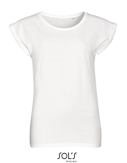 Women´s Round Neck T-Shirt Melba in White, Größe L