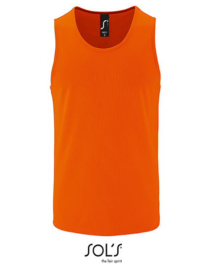 Men´s Sports Tank Top Sporty in Neon Orange, Größe 3XL