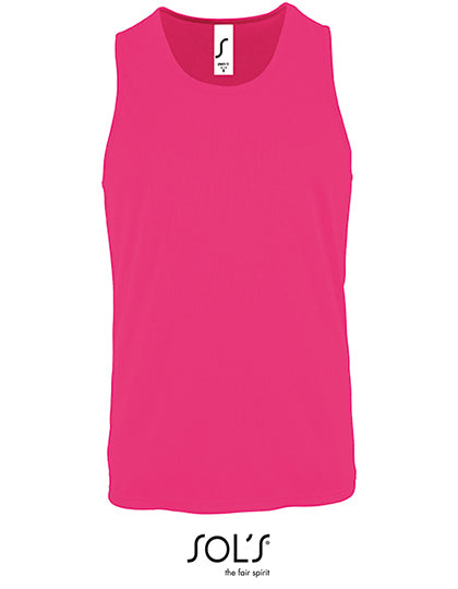 Men´s Sports Tank Top Sporty in Neon Pink, Größe 3XL