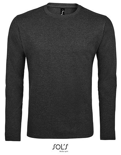 Men´s Long Sleeve T-Shirt Imperial in Charcoal Melange, Größe 3XL