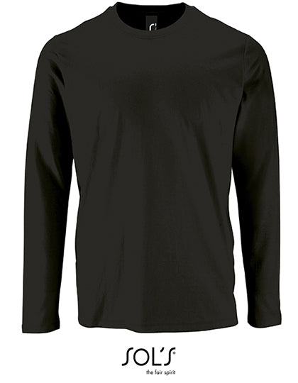 Men´s Long Sleeve T-Shirt Imperial in Deep Black, Größe XS