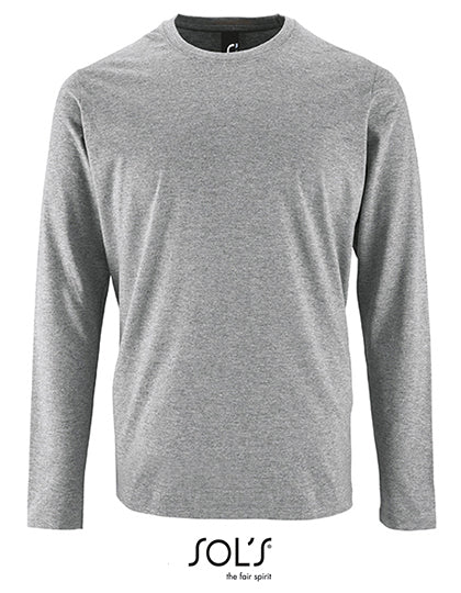 Men´s Long Sleeve T-Shirt Imperial in Grey Melange, Größe XS