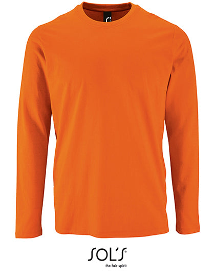 Men´s Long Sleeve T-Shirt Imperial in Orange, Größe L