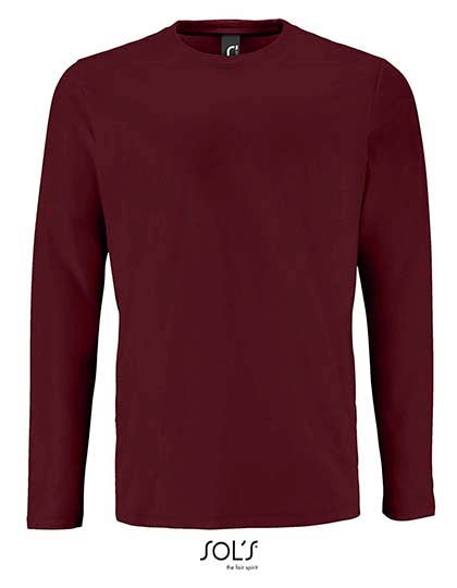Men´s Long Sleeve T-Shirt Imperial in Oxblood, Größe 3XL